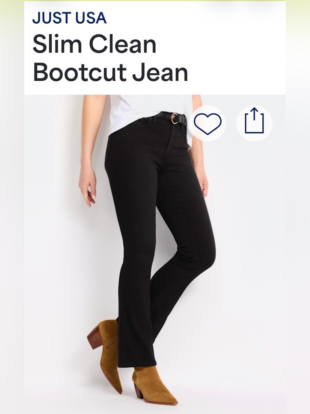 Just USA Black Bootcut Jeans